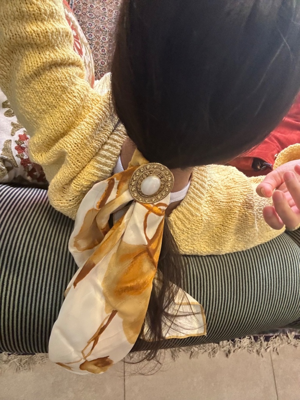 Stunning Yellow Pattern Scarf - Picture 3 of 3
